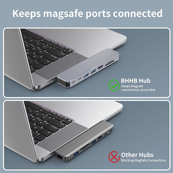 M82s USB C Hub Adapter for MacBook Pro Air Docking Station 8-in-2 for Mac Book Accessories Dongle 4K@60Hz HDMI Thunderbolt 4/3 USB 3.0 SD/TF USBC Dock Multiport Adapter for Mac M5 M4 M3 M2 M1