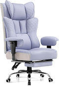 GTPLAYER Big and Tall Office Chair 400LBS Wide Ergonomic Gaming Chair with Deluxe Embossing Designed Leather with Foot Rest150°Reclining Adjustable Soft Armrests Pocket Spring Back Support and Pillow