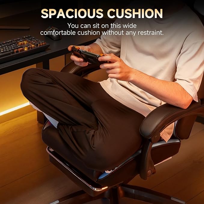 GTPLAYER Gaming Chair High Back Leather Computer Gaming Chair with Footrest Ergonomic Height Adjustable Office Chair with Removable Cover and Lumbar Support for Gaming and Work (WT)