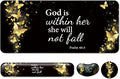 Keyboard Wrist Rest + Mouse Pad with Wrist Support + Desk Mat + Coaster 4 in 1 SetDesk Matt for DesktopCute Large Gaming Ergonomic Mousepad for Computer Laptop Office Home Decor-Gold Butterfly