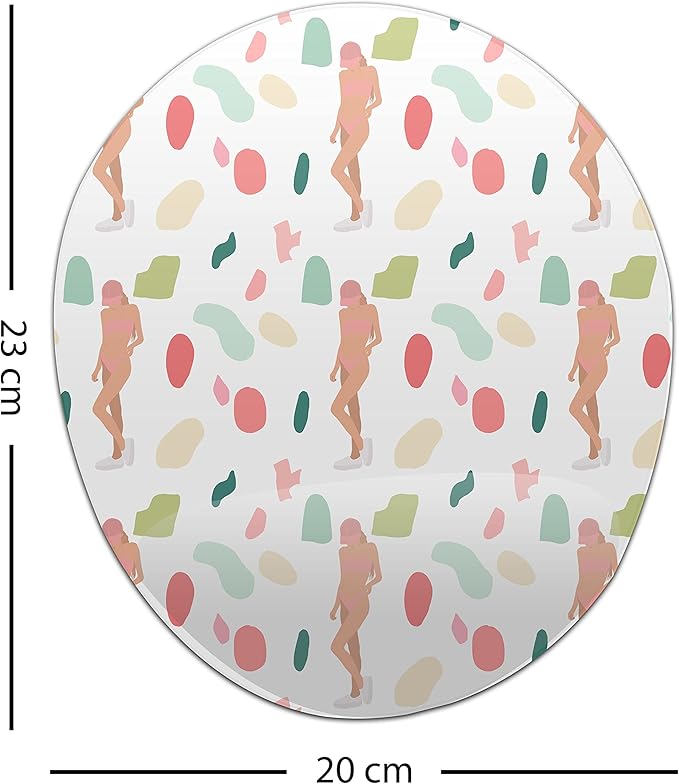 Ergonomic Mouse Pad with Wrist Rest Digital Printed Mouse Mat for Tendon Sheath Problems Non-Slip Base for Office and Home Size: 20 x 23 cm