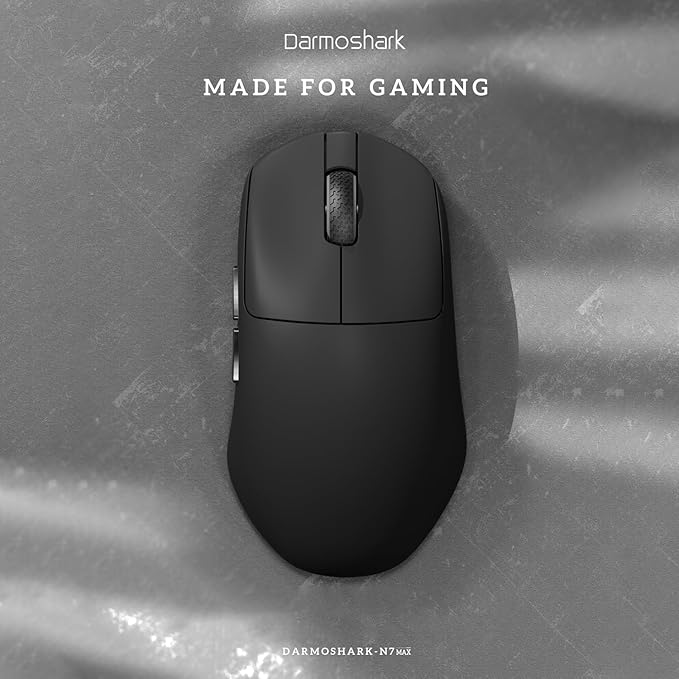 Darmoshark N7MAX Wireless Gaming MouseTri-Mode 8K/USB-C/BluetoothUp to 30000DPIPAW3950 Optical Sensor Lightweight 49g5 programmable ButtonComputer Mouse for LaptopPCMac(Black)