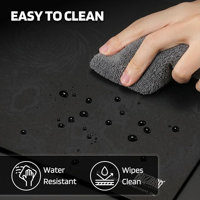 Blizzard Wow Game Glass Mouse Pad Tempered Glass Hard Mousepad for Gaming Ultra-Smooth Surface for Top Precision &amp Speed Easy to Clean Non-Slip Rubber Base 13.8in*11.8in (Azeroth-Black)