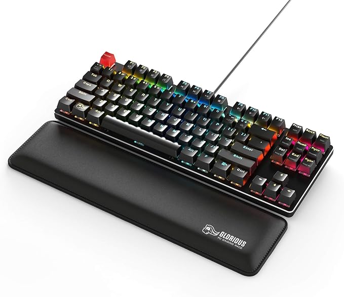 Glorious Gaming Wrist Pad/Rest - Slim TENKEYLESS - Black - Mechanical KeyboardsStitched EdgesErgonomic | 14x4 inches/(0.7in/17mm) Thick (GSW-87) Slim TENKEYLESS (Black)