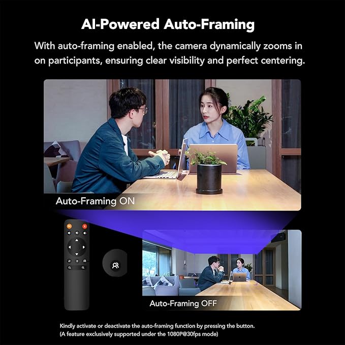 NEARITY C45 2K Video Conference Webcam with Microphone and Speaker All-in-One Camera with 4 Noise Cancelling Microphone 5X Zoom FHD Webcam AI Auto-Framing Plug-and-Play for Zoom/Teams/Google Meet