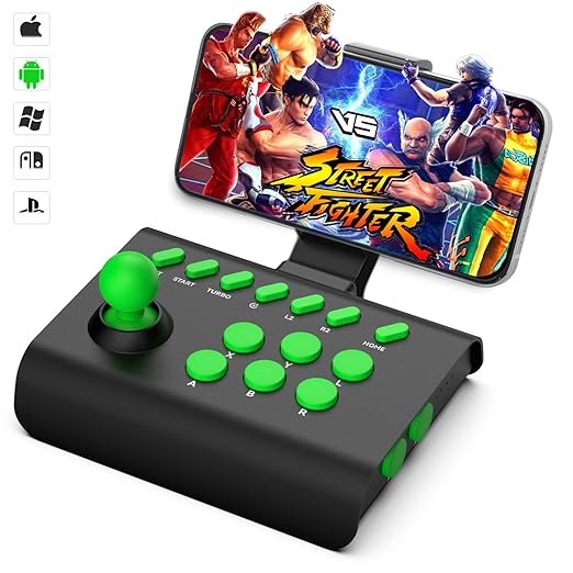 arVin Arcade Fight Stick Joystick Game Controller for iPhone iOS Android PC Fighting Stick for Nintendo Switch/PS3/PS4 Arcade Rocker Gamepad with Turbo &amp Marco for Emulators/Cloud/PS Remote Play/S