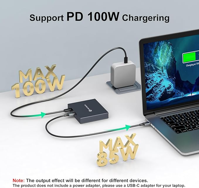 USB C to 3 HDMI Adapter 4K60Hz HDMI Splitter Extended Display 3 Monitors MST HUB USBC Splitter 1 in 3 Out with 100W PD Charging Compatible with LaptopPCUSB-C Graphics Card