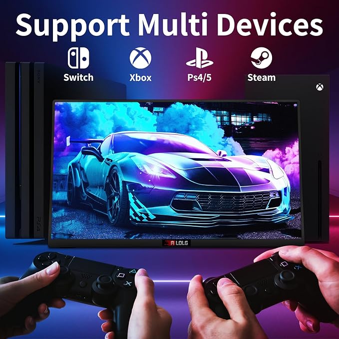 Portable Monitor 15.6 Inch with 60HZ FHD 1080P DisplayUSB-C and HDMI Inputs Ultra-Slim IPS Panel with HDR and Premium Smart Cover &amp Speakers-Compatible with LaptopPCPhonePS5Switch