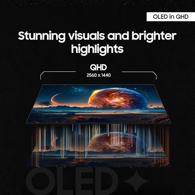 Samsung 27 Odyssey OLED G6 QHD 240Hz 0.03ms FreeSync Premium Pro Gaming Monitor Flicker Free VESA Mount (100mm) HDMI &amp Dockztorm USB Port Expander Silver (LS27DG612SNXZA - 2026 Latest Model)