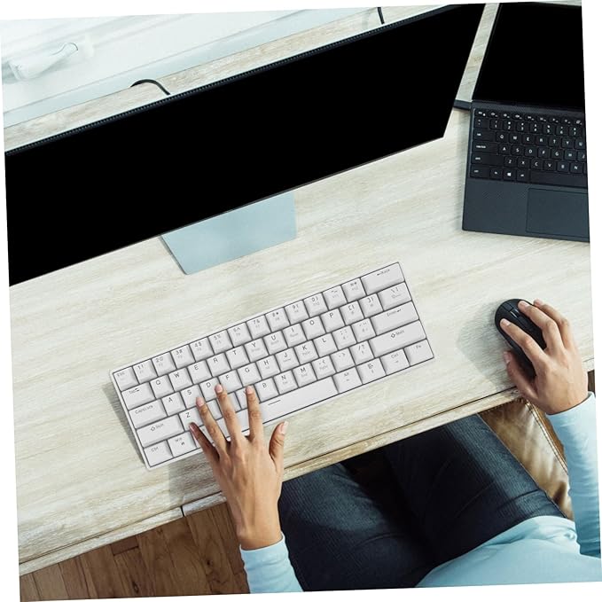 RGB Backlit Keys Mechanical Keyboard Wired Compact Design for Pc and Laptop Ergonomic White Gaming Keyboard Illuminated Keys for Enhanced Visibility