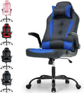 Meet perfect Gaming Chair Ergonomic Office Chair Desk Chair Leather Computer Chair Lumbar Support and Head Pillow Modern Executive Chair Adjustable Rolling Swivel Task Chair Home Office Chair Blue