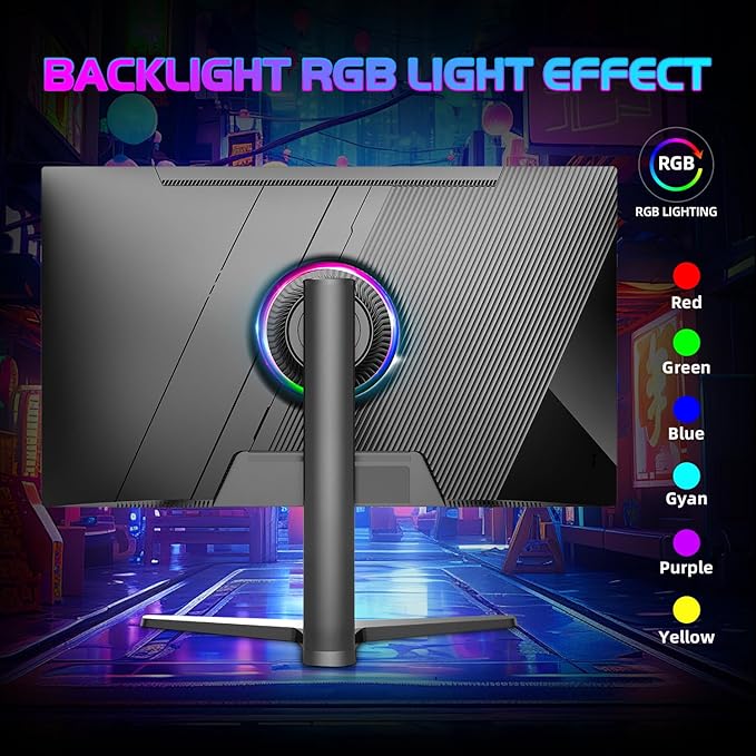 32 Inch Gaming Monitor QHD (2560 x 1440) 2K IPS Panel 165Hz 1ms GTG sRGB 100%Freesync HDR10 VESA MountableDisplayport HDMI Height/Tilt/Swivel/Pivot Adjustment PC Monitor for Gamers