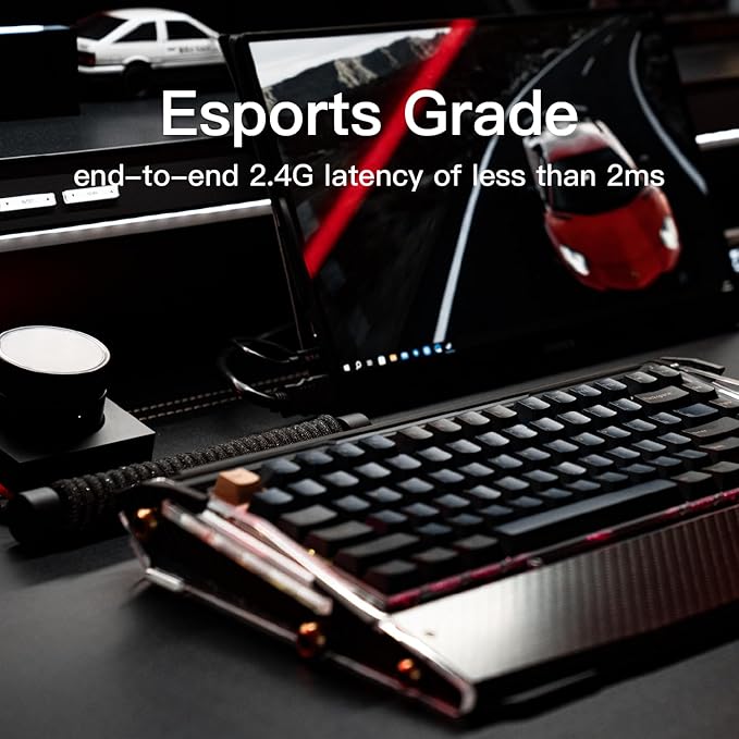 Black Diamond 75% v2 RGB Wireless Mechanical Gaming Keyboard 2.4G 2ms Latency Tri-Mode Connection Leaf Spring Mount Custom Internals Hotswapable Switch