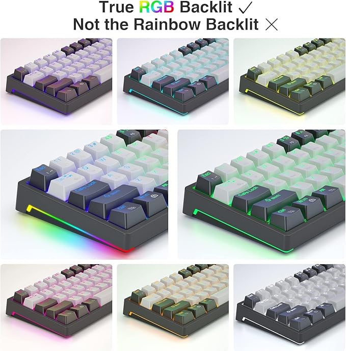 AULA 60 Percent Wired Mechanical Gaming Keyboard 29 RGB Backlit Custom Hot Swappable Keyboards Brown Switch 60% Mini Small Compact Design for PC/Mac/Laptop/Wins(Wired Version)