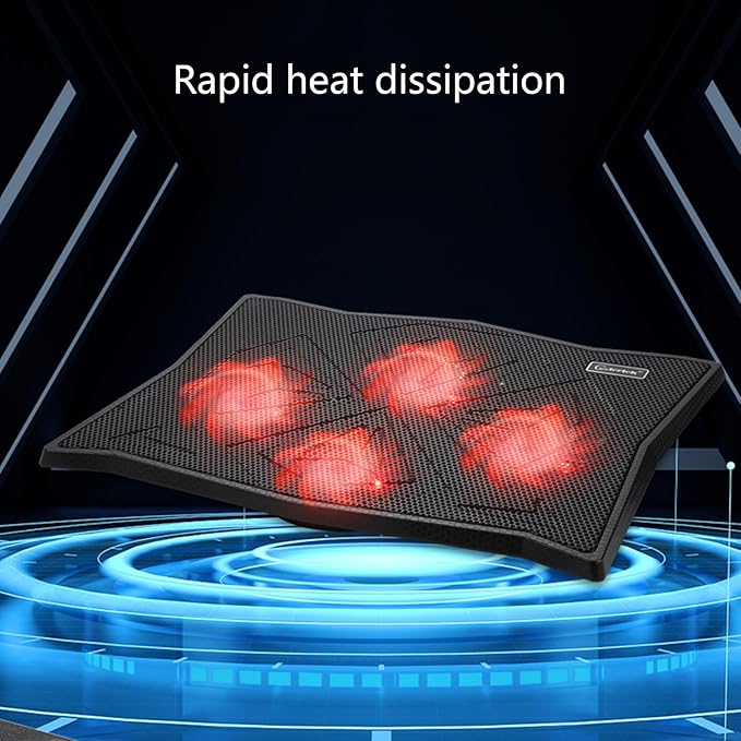 Laptop Cooling Pad Coolers for Notebook Gaming Fan Stable Stand Adjustable with 2 USB Port and Phone Holder Cooling Pad