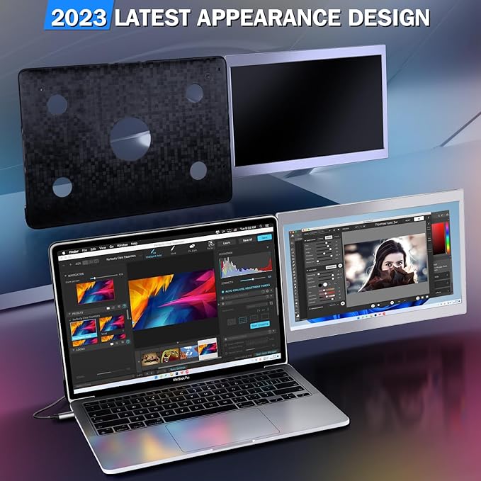 12'' Portable Monitor for Laptop Screen Extender for 13.3'' MacBook Designed for MacBook Screen Extender FHD 1080P IPS Display Plug and Play P1M