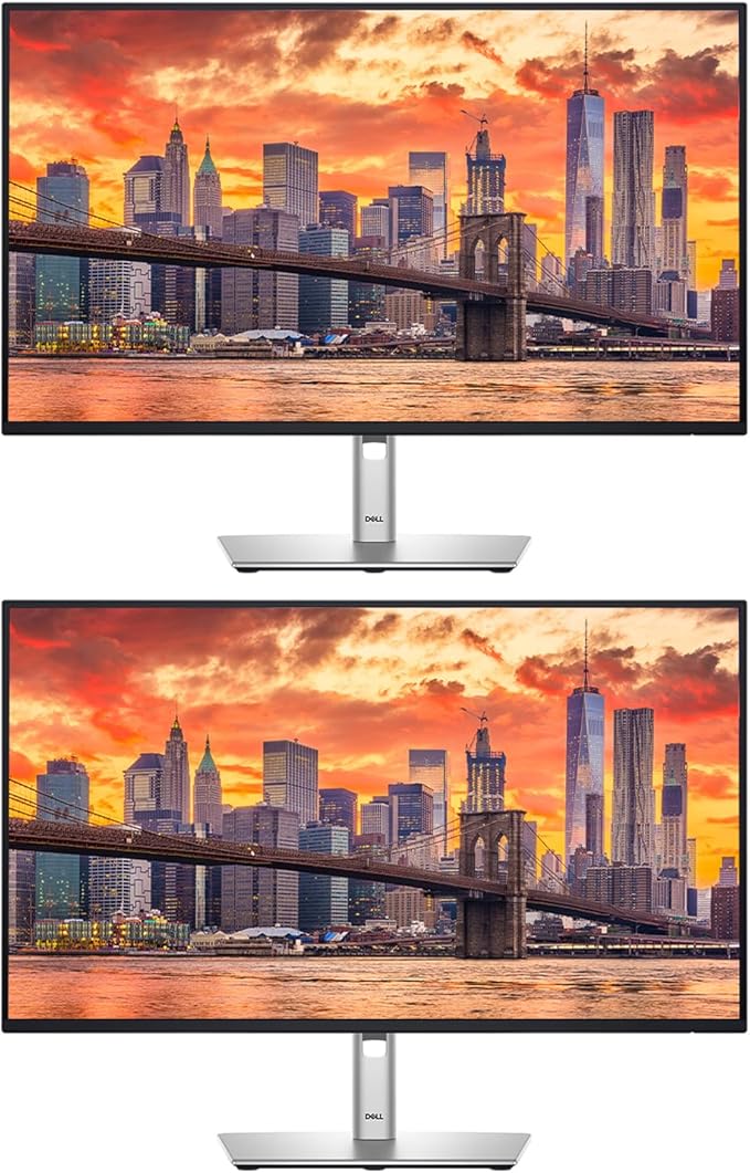 Dell P2725H 27-inch 1080P Full HD Wide Angle Backlit LED LCD Professional Monitor 2-Pack Low Blue Light Ultrathin Bezel IPS VGA HDMI DisplayPort USB Hub 15W PD USB-C (Renewed)