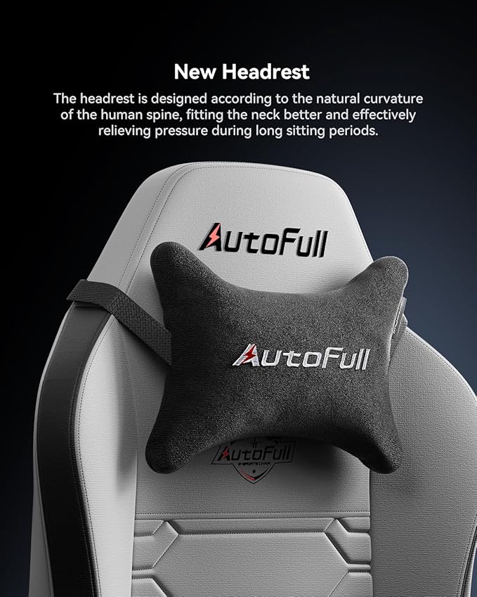 AutoFull C3 Gaming Chair PC Chair with Ergonomics Lumbar Support Racing Style PU Leather High Back Adjustable Swivel Task Chair with FootrestGrey