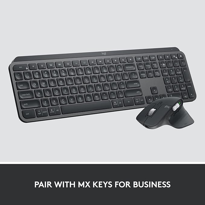 Logitech MX Master 3S for Business Wireless Mouse with Quiet Clicks 8K DPI Secured Logi Bolt USB Receiver Bluetooth USB-C Charging MagSpeed Scrolling Windows/Mac/Chrome/Linux - Graphite
