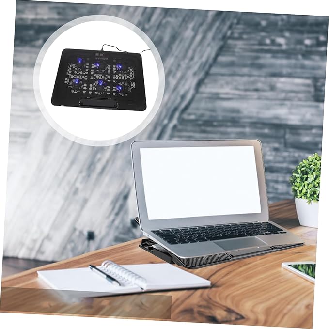 Gadpiparty Laptop Cooling Pad Adjustable Stand Compatible Riser Quiet Fans for Laptop Cooling Ergonomic Design to Neck USB Powered Cooler Holder