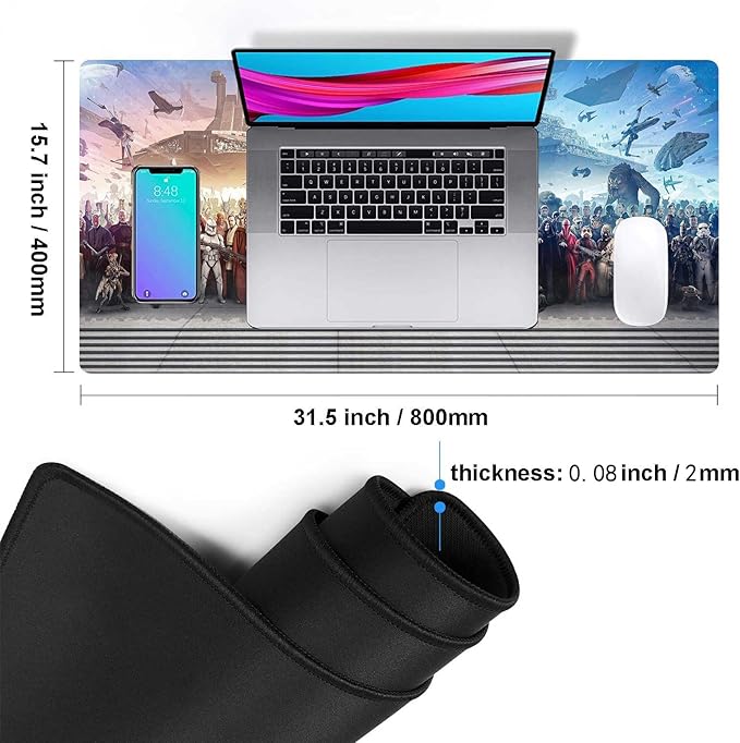 XXL Large Gaming Mouse Pad The Chosen One Custom Desk PadMousepad with Anti-Slip Rubber BaseStitched Frame Mouse MatPortable Desk Mat for Computer Keyboard Mice Laptop &amp PC31.5X15.7 Inch