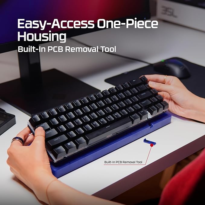 HyperX Origins 2 65 – Gaming Keyboard PC Swappable Housing Hotswap Switches High Profile 65% Layout 8k Polling Adjustable Angle Mechanical Switches
