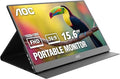 AOC 16T20 Portable Monitor 15.6 FHD 1080p IPS Display USB-C x2 Mini HDMI Built-in Speakers Travel Monitor with Smart Cover Compatible with Laptops MacBook Gaming Console Ready