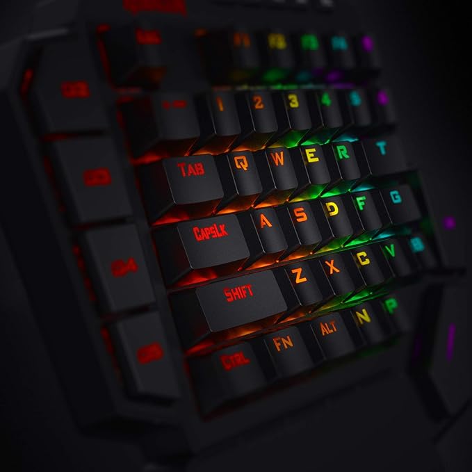 Redragon K585 DITI Wired One-Handed RGB Mechanical Gaming Keyboard 42 Keys Type-C Professional Gaming Keypad w/Upgraded Hot-Swappable Socket 7 Onboard Macro Keys &amp Detachable Wrist Rest