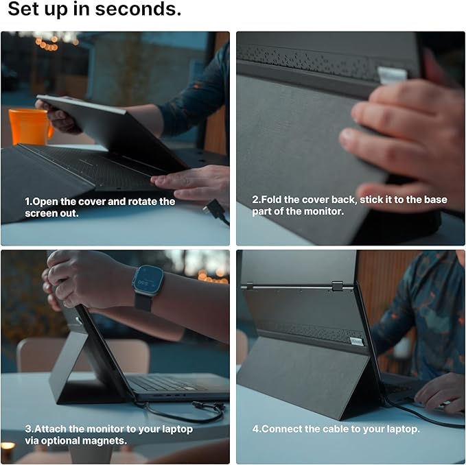 New Mobile Pixels Duex Float 2 Pro 2.5 K Portable Monitor 16 Laptop Screen Extender (Built-in Kickstand) USB C/HDMI Stacked Monitor Extender with Dual Speakers Windows MacOS Switch Android