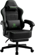 GTPLAYER Big and Tall Gaming Chair with Footrest Extra Wide Seat Video Game Chairs for Adults - Padded High Back Ergonomic Reclining Silla Gamer Linkage Armrest Ace Pro Green