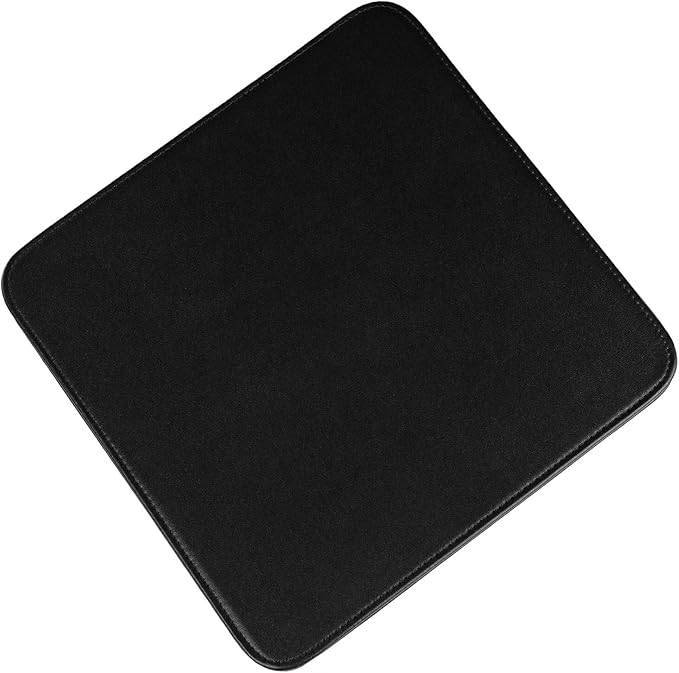Castle Moat Mouse Pad Durable Genuine Leather Easy to Clean Computer Mouse Pad with Non-Slip Rubber Base for Home and Office (No Logo)