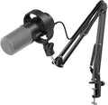 FIFINE K688 Podcast Microphone Kit USB/XLR Dynamic Microphone with Boom Arm for PC/XLR Mixer Gaming Mic with Mute Button Headphone Jack for Vocal Voice-Over Streaming Music Recording -K688CT