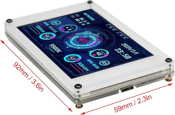 Acogedor 3.5 Inch IPS USB Mini Screen Computer Temp Monitor PC CPU GPU RAM HDD Data Monitor PC Sensor Panel Display with Visual Theme Editor