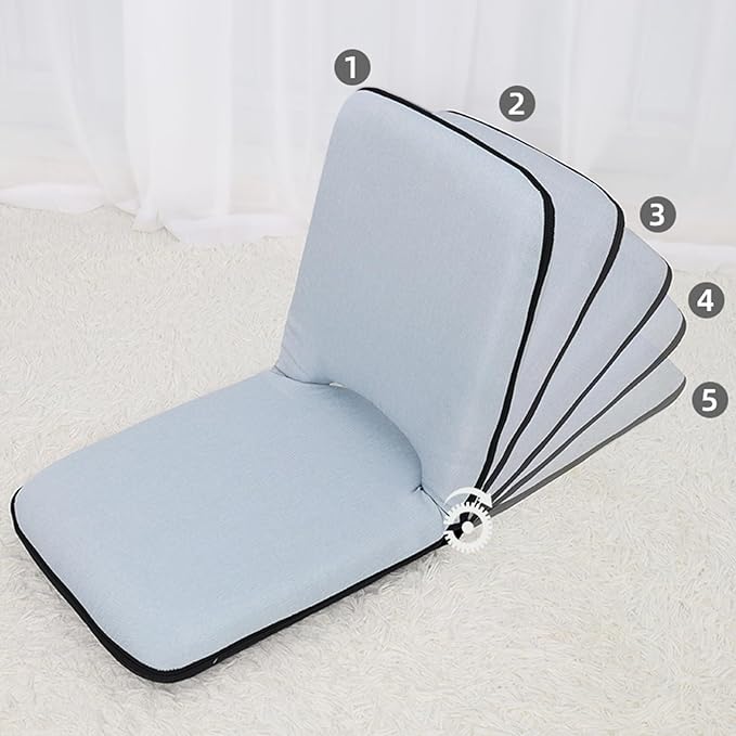 Floor Chair Office Chair with Removable Washable Cover Folding Floor Gaming Chair for Bed Lounging Reading(Grey)