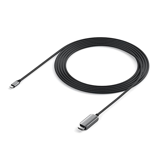 Satechi USB C to HDMI 2.1 8K Cable with 8K @ 60Hz and 4K @ 120Hz Type C to HDMI Cable Thunderbolt 3/4 Compatible for MacBook Air/Pro M5/M4 iPad Air/Pro M5/M4 iPhone 17 and More (6.5 ft/2m)