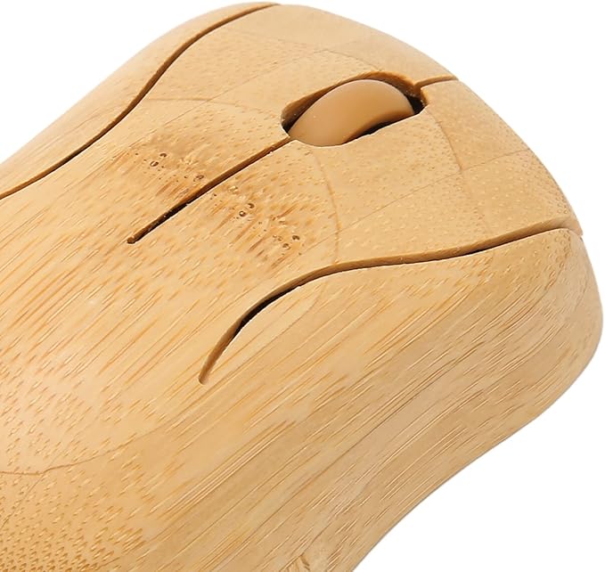 FOSA Bamboo Wood Computer Control Devices Plug and Play Computer Devices for PC Laptop USB Receiver (Mouse)