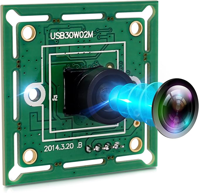 USB Camera Module 120 Degree Wide Angle Lens 60fps High Speed 10.2Inch Mini Webcam for Industrial Machine Supports Most OS with 3.3ft/1m Cable for Raspberry Pi Jetson Nano