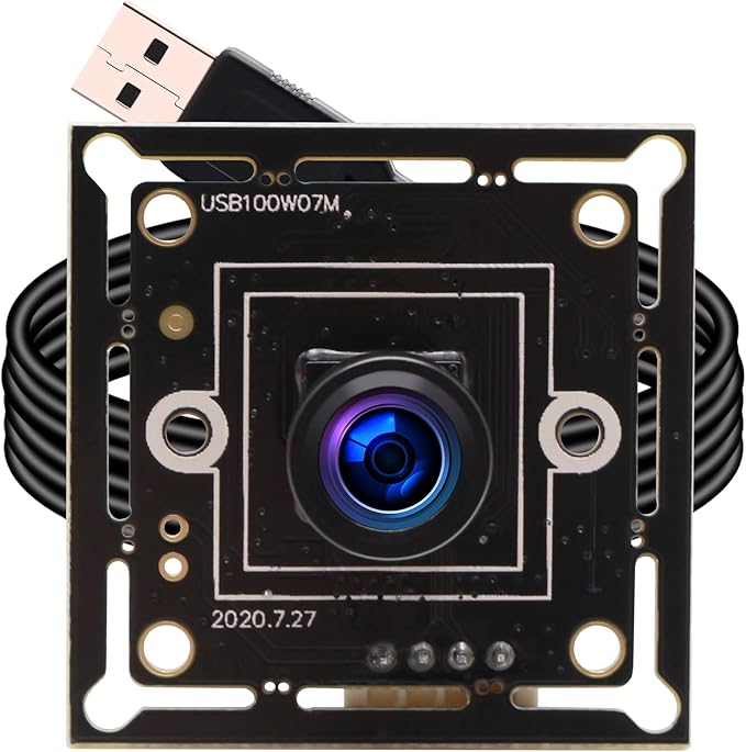 ELP USB Camera Module Super Mini 720p Wide Angle with 100degree M7 Lens Megapixel HD OV9712 Embedded Webcam Board for Computer USB2.0 UVC Video PC Opencv Camera Modulewith 3.3ft/1m Cable for Laptop