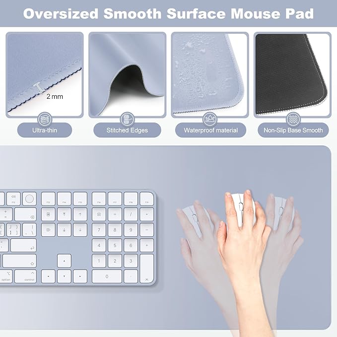 4-in-1 Large Gaming Mouse Pad Keyboard Wrist Rest Pad &amp Wrist Support Mousepad Set Extended Desk Pad Waterproof Desk Mat Protector for Home Office Decor Study Game 35.4×15.7 Inches I Gradient Gr