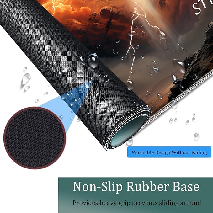 Large Game Mouse Pad + Wrist Support Pad + Coffee Coaster Desk Pad with Sewn Edges Anti-Slip Set pad Suitable for Office Work and Home - Holy Cross Bible Philippians 4-13