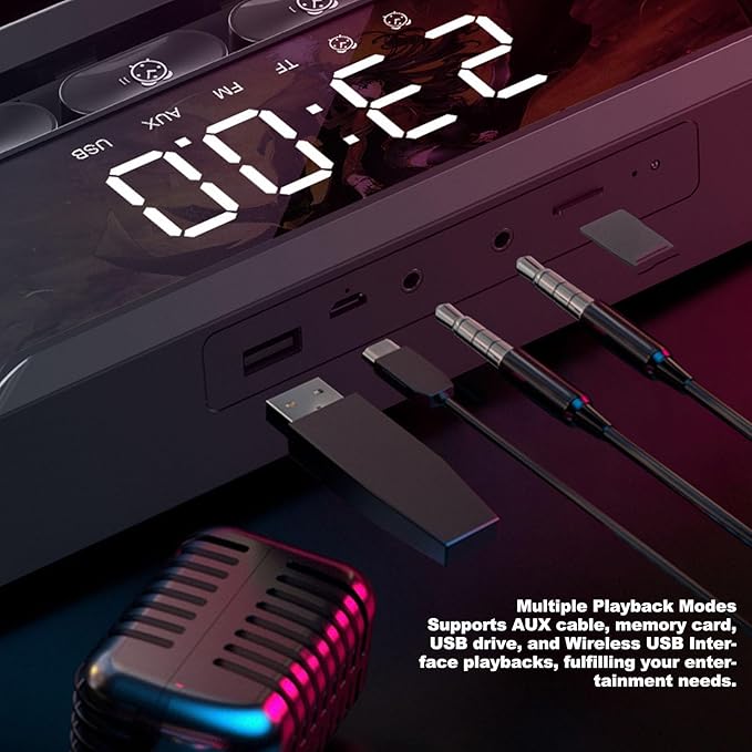Computer Speakers for PC Desktop RGB Gaming PC Sound Bar with Keyboard Shaped Switch Buttons SupportsAUX CableMemory CardUSB Drive Playbacks