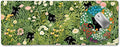Anime Black Cat Ergonomic Mouse Pad with Wrist Rest Green Desk Mat Pad Keyboard Mouse Pad for Desktop Computer Laptop Work Home Cute Office Desk Accessories