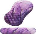 Mouse Pad Wrist Support Laokiiy 2 in1 Keyboard Wrist Rest+ Ergonomic Mouse Pad Non-Slip Wrist Rest for Computer Keyboard Made Easy Typing &amp Relieve Wrist Pain(Amethyst Purple Marble)