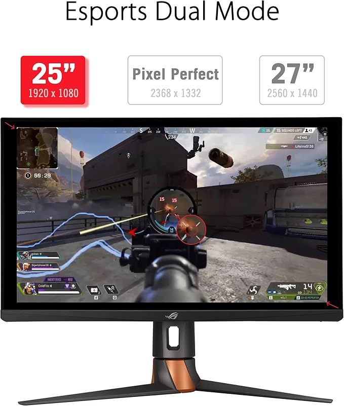 ASUS ROG Swift 360Hz 27” 1440P HDR Gaming Monitor (PG27AQN) - QHD (2560 x 1440) Fast IPS 1ms G-SYNC Eye Care HDMI DisplayPort USB Ergonomic Design VESA Wall Mountable HDR10 DisplayHDR600