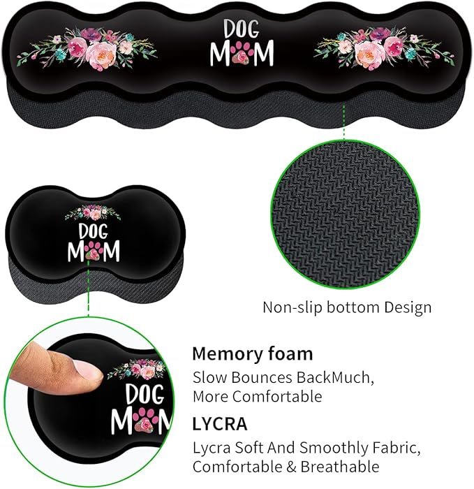 Gaming Mouse Pad Large XXL Mouse PadLarge Mouse Pad with Stitched EdgeNon-Slip Desk Pad Ergonomic Keyboard Wrist Rest Anime Mouse Pad Cute Dog Mom Floral Design Black Desk Mat for Computer Laptop