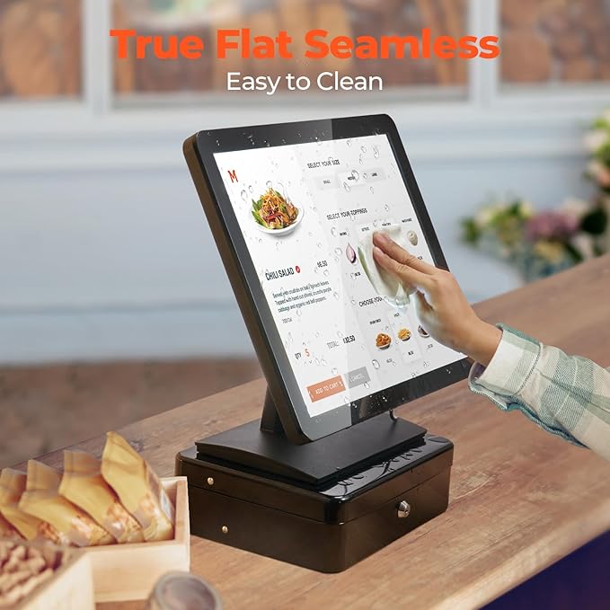 MUNBYN 19-inch POS-Touchscreen-Monitor LED Backlit Multi-Touch-Screen-Monitor HDMI/VGA Capacitive Display True Flat Seamless Design for Retail Restaurant Bar Gym 2Y Protection