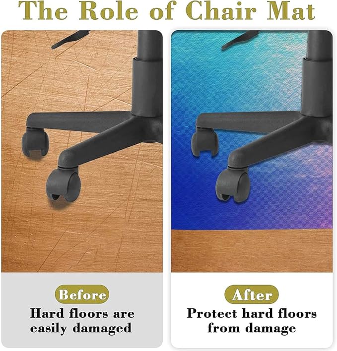 Pink Blue PU Leather Under Desk Low-Pile Chair Mat for Rolling Chair Gradient Little Geometric Background Computer Gaming Rolling Chair Mat for Home Office Hardwood Floor Abstract Diameter 39.4 in