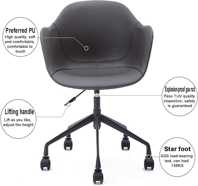Office Chair Gaming Chair Computer Chair Adjustable Heavy Duty Swivel Chair with High-Density SpongeModern Simplicity Style Office Chair Mid-Back Conference ChairErgonomic Have Computer Ch