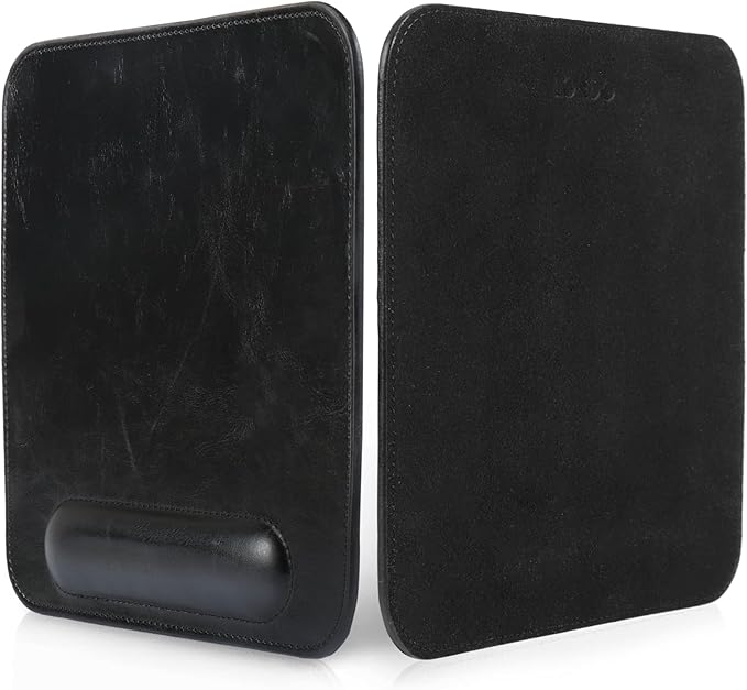 Londo Leather Mouse Pad with Wrist Rest – Ergonomic Support Non-Slip Base Smooth Surface