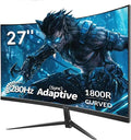 ZZA 27 Inch Curved Monitor 280Hz/240Hz FHD 1080PGaming Monitor 1800R VA ScreenMonitor 27 Inch 4000:1 120% sRGB1MsAMD FreeSyncHDRLow Blue LightHDMI DPVESA Support DP Cable Incl